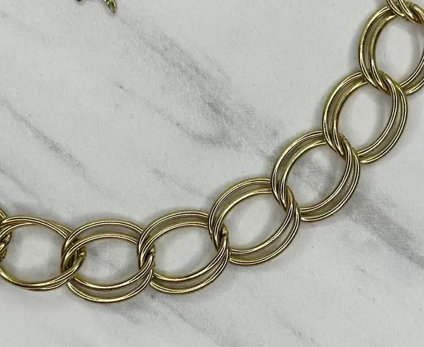 Vintage Tassel Charm Gold Tone Chain Link Statement Belt ✨