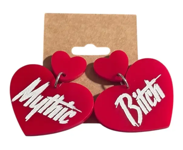 Handmade NEW Heathers Mythic B*tch Acrylic Drop Earrings