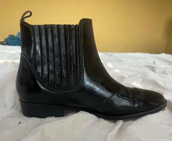 ZARA Black Leather Booties