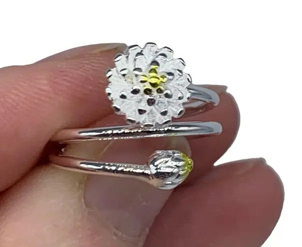 New no brand yellow flower adjustable fashion ring