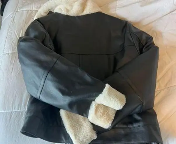 Hollister Fur Lined Leather Jacket 