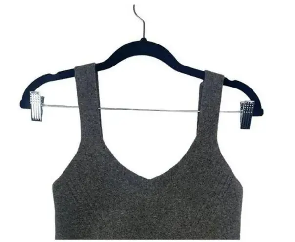 ZARA Wool V Neck Solid Cropped Tank Top Pullover Sleeveless Casual M Grey #2984