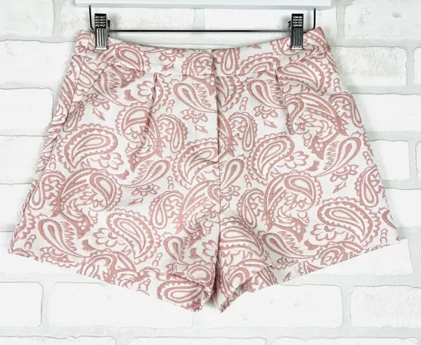 Victoria Beckham Blush Pink Paisley Brocade Shorts - Women's Size 4