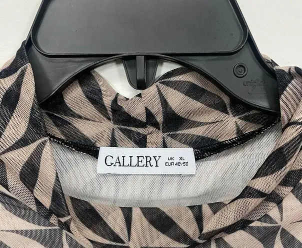 Gallery Womens Long Sleeve Crew Neck top Size XL Mesh See Through