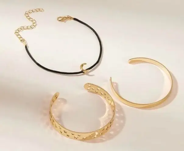 Boutique Star & Moon 3pc Gold Bracelets Set