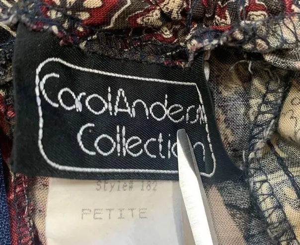 Vintage Carol Anderson Collection Patchwork Floral Midi Skirt Custom Trim Red Size undefined