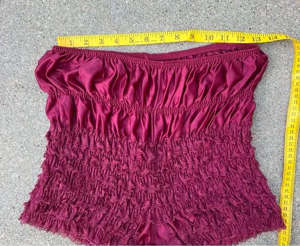 Vintage Merlot maroon ruffle pleat Pettipants bloomers sissy square dance shorts Red Size L