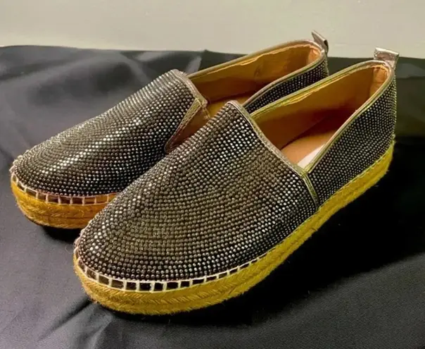 Steve Madden CLEARANCE  Chopur-R Pewter Multi Espadrilles Size 6‎ Studded GUC! - Image 1