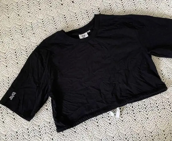 Les Girls Les Boys Cropped Boxy Drawstring T