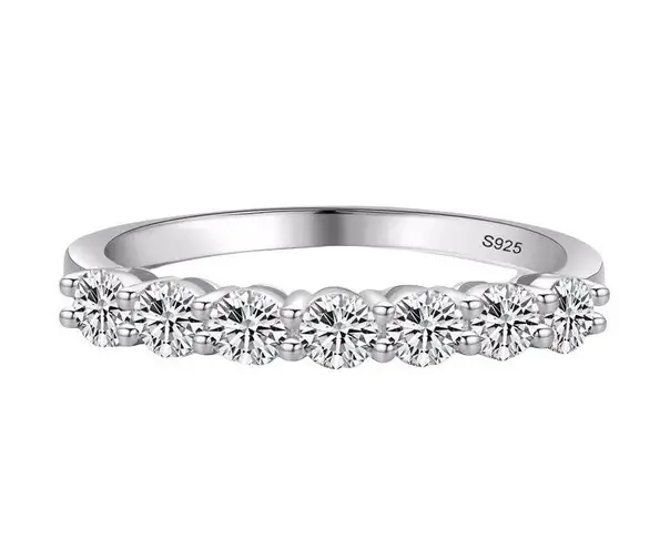 Sterling Silver SIZE 9 925 Stackable Round Dazzling Cubic Zirconia Ring