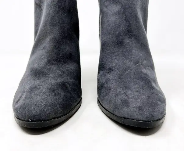 American Eagle [] Gray Faux Suede Perforated Chunky Heel Ankle Boots NWT Size 9.5