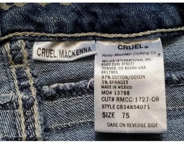 Cruel Denim Jeans Mackenna Women 7L Thick Stitch Low Rise Boot Cut Western EUC Blue Size 30