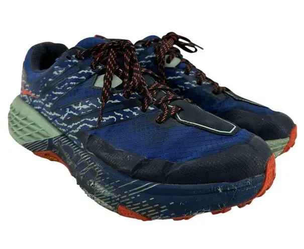 Hoka Speedgoat 3 Waterproof Trail Running Shoes Majolica Blue Citrus Orange 9.5