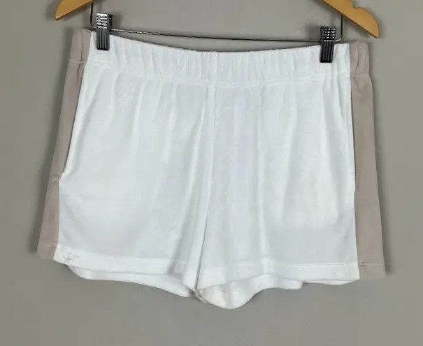 Barefoot Dreams Beach Cozy Terry Shorts Womens Medium White Sea Salt Stone M