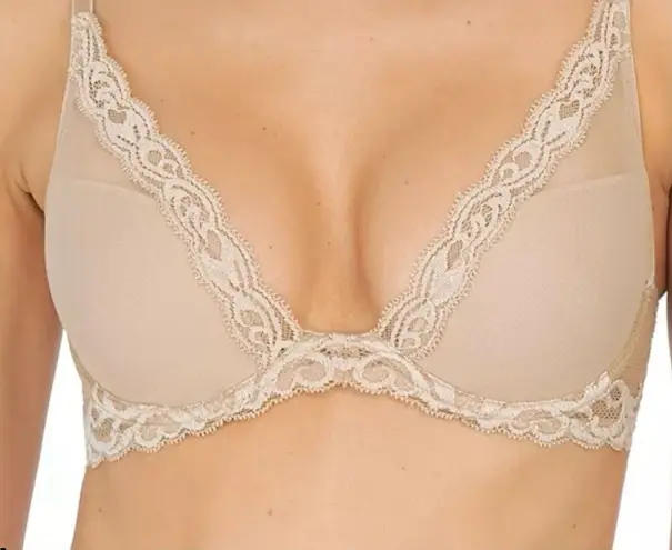 Natori C33 Feathers Lace Contour Underwire Plunge Bra 730023 Size 34DDD