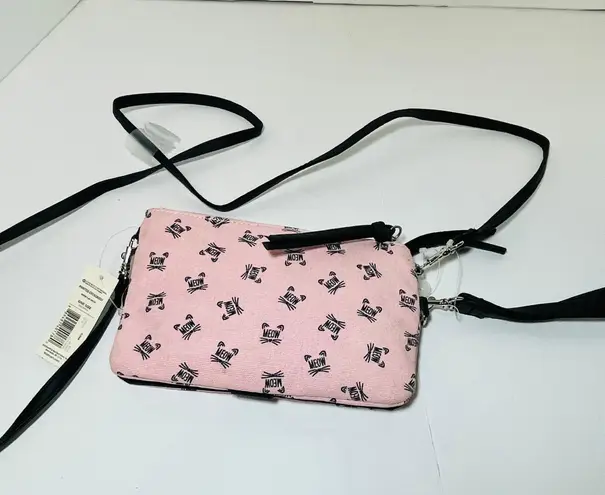 Cat Meow Pink Crossbody Wallet Purse New