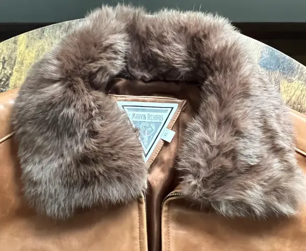 Marvin Richards | women’s leather & rabbit fur jacket. Size: XL
