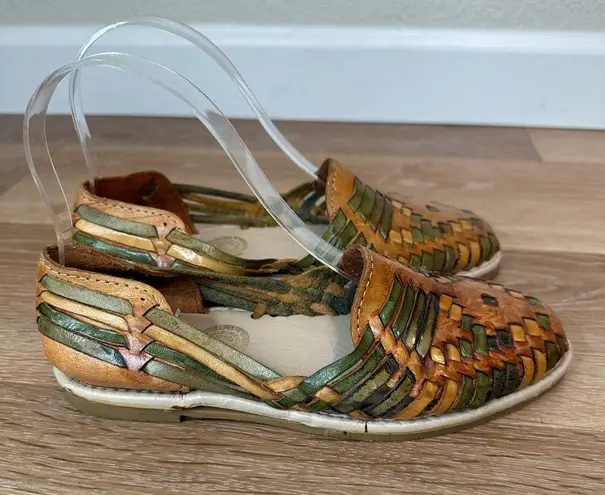 Boho Leather Woven made in Mexico Women's Loafers Brown Size 6.5