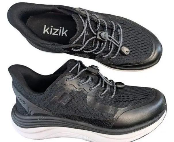 Kizik London Black White Hands Free Casual Comfort Sneaker Womens 7D WIDE