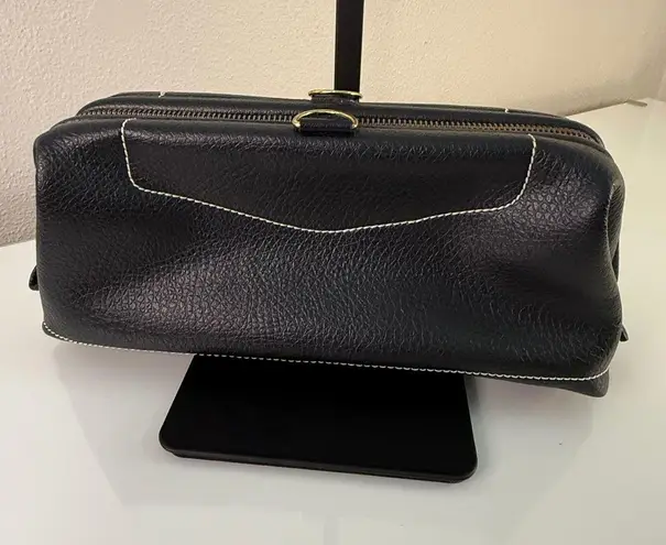 Vintage Black Avon x Amity Train Case Makeup Bag | Yellow Vinyl Lining | 10x4x4 Black