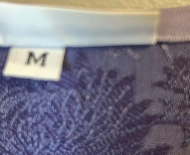 Bryn Walker Vintage Dress Purple Midi Button Front Jacquard Dress Tie Sz M GUC