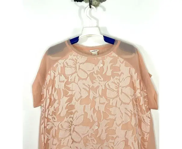 Sundance Catalog Womens Silk Blouse Layered Raglan Sleeve Open Back Size Small Orange