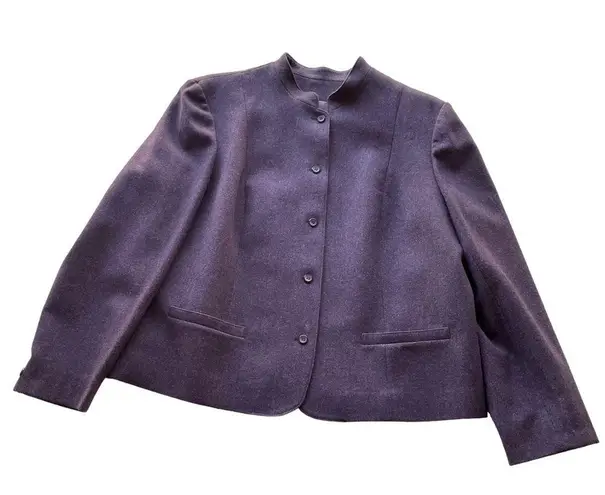 Pendleton Wool Blazer Jacket Purple Size 16 XL Mock Neck Business Office formal