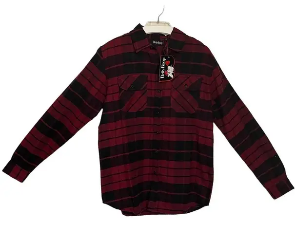 Betty Boop  Flannel Long Sleeve Shirt