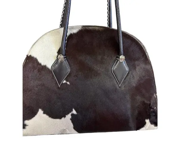 Donald J. Pliner Cowhide Shoulder Tote Bag Purse NWOT XLARGE Western Style Brown