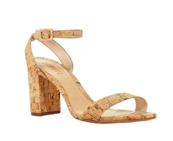 Schutz - Bebethy Cork Ankle Strap Block Heel Sandals Sz 9