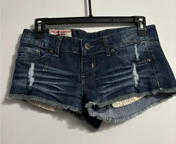 1st Kiss Blue Jean Shorts Distressed Cut-Off Style