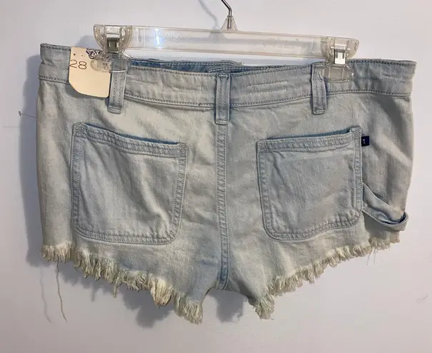 Anthropologie NWT  x Pilcro Denim Shortie Front Zip Five-Pocket Styling Shorts 28