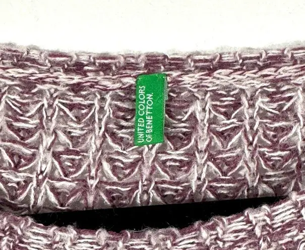 United Colors Of Benetton Purple Chunky Knit Crew Neck Sweater