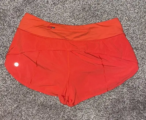 Lululemon Fire red/orange lulu shorts