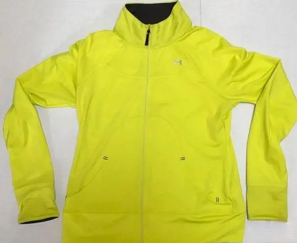 Under Armour : neon yellow runners jacket w zipper