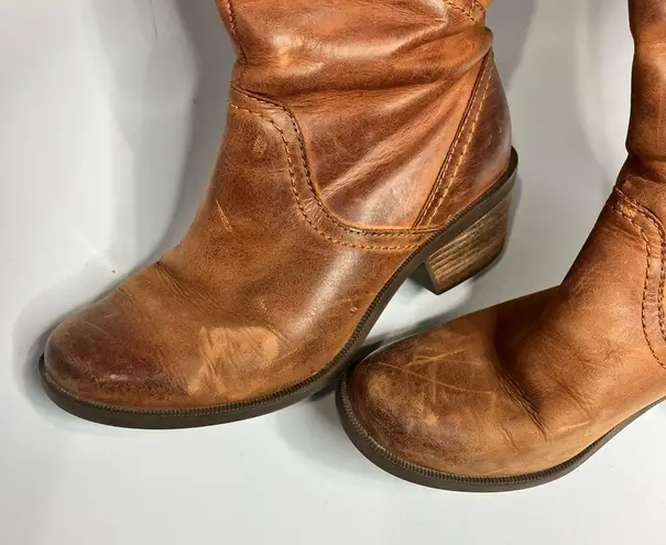 Teva Foxy Tall leather boots cognac leather size 6.5
