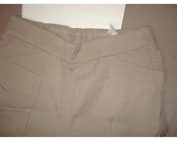 Isaac Mizrahi New Womens Live 4 T Tall 24/7 Straight Pant Stonewall Grey Tan
