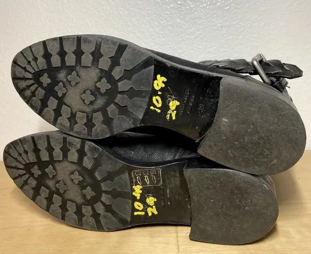 Proenza Schouler Biker Boots Moto Ankle Shaft Braided Block Heel Black 8.5