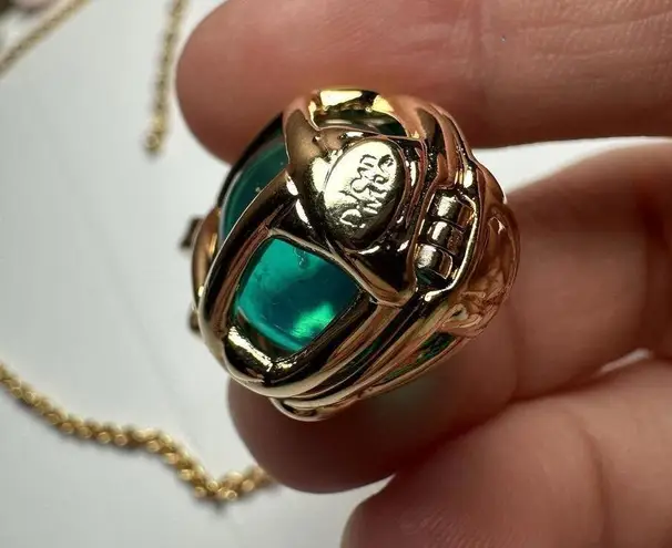 Joan Rivers Caged Egg Pendant 7 Interchangeable Colors Gold Tone Chain Necklace