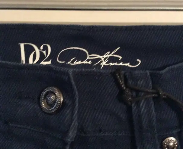 NWT New Cotton blend dark blue snap front skirt Medium M womens