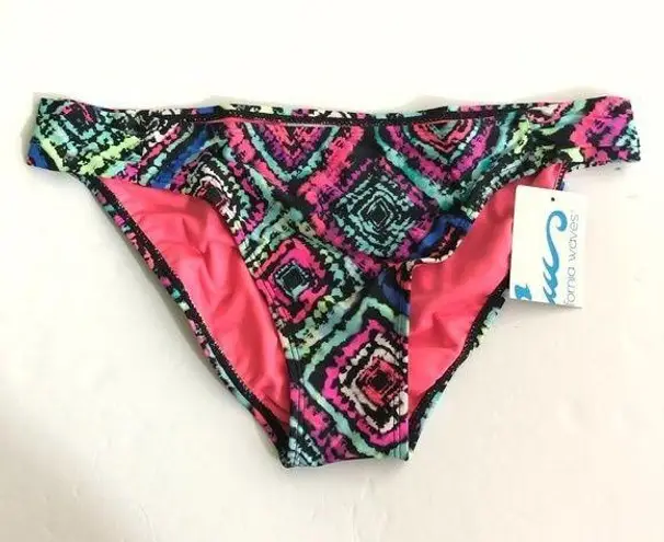 California Waves Womens Bikini Bottom Geometric L