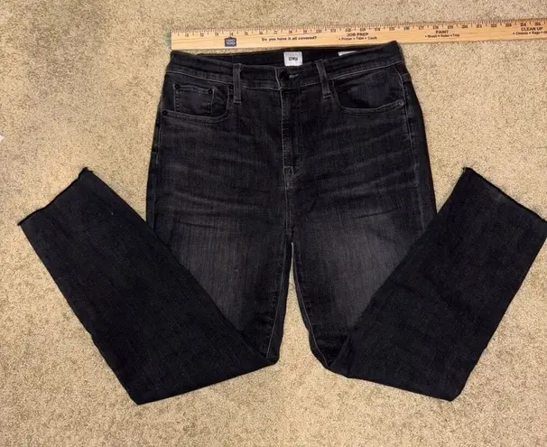 Edwin Bree Slim straight washed black raw hem denim jeans size 31