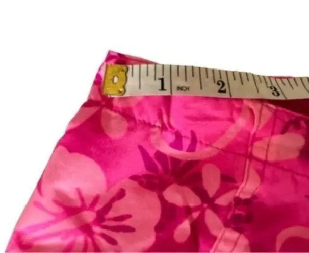 Vintage Y2k Swim Shorts Floral Tropical Flower Pattern Cover Up medium Pink