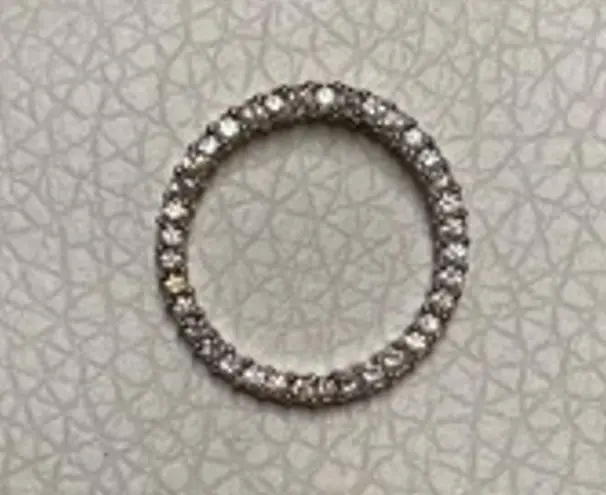 None Silver Eternity Band Ring Baguette & Round CZ Stones Size 11