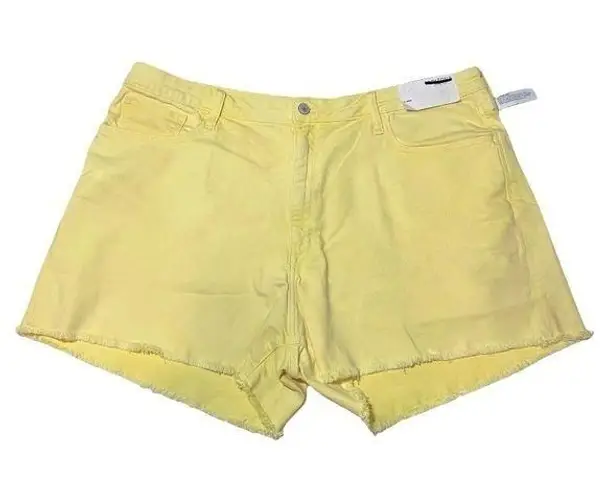 Arizona Jeans NWT Sunny Yellow Denim Cotton Cutoff Jean Shorts Plus Size 23 New
