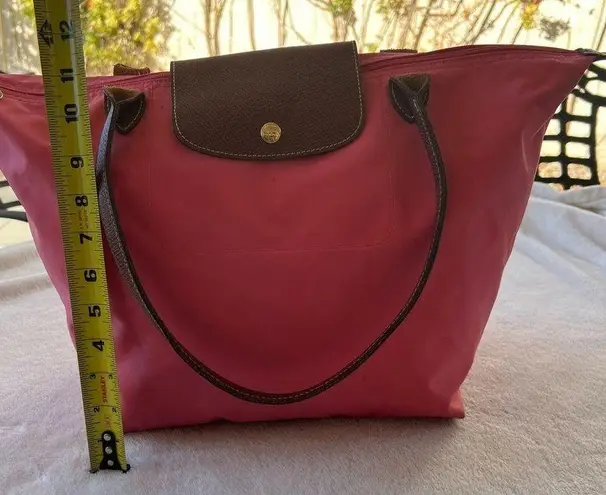 Longchamp  bright pink “Le Pilage” tote bag