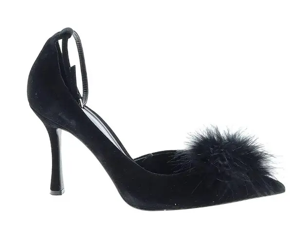 ZARA  FEATHER TRIM LEATHER HEELS Pumps Size 8