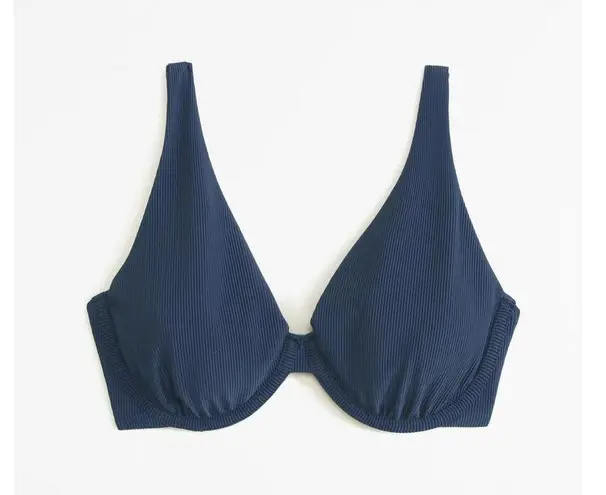 Abercrombie & Fitch NWT  Curve Love High Apex Underwire Bikini Top Navy Size XXS - Image 4