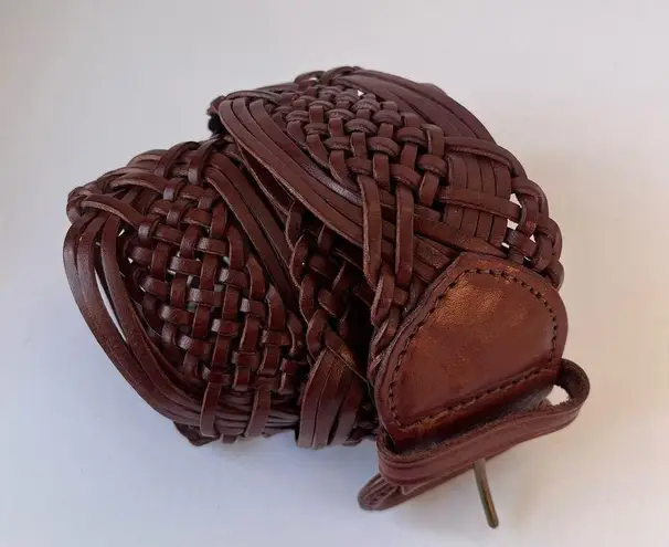Next ORIGINALS Wide Braid Weave Leather Womens Belt Sz 10 Brown Boho Western