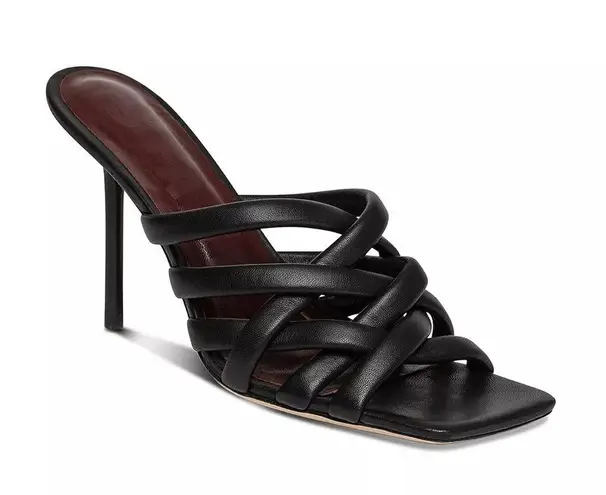 STAUD New Deepwater Square Toe Woven Strappy High Heel Sandals, Black Size 39.5